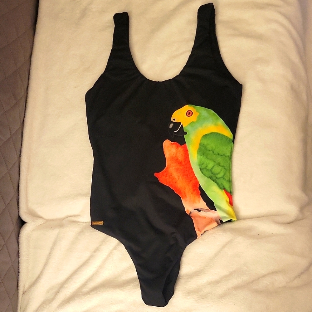 Verdelimon Parrot Print One Piece Swimsuit Size XS.